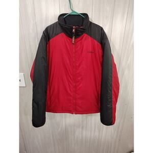 LL Bean Men's Primaloft Puffer Jacket Size XL Red Black Warm Outdoors Winter
